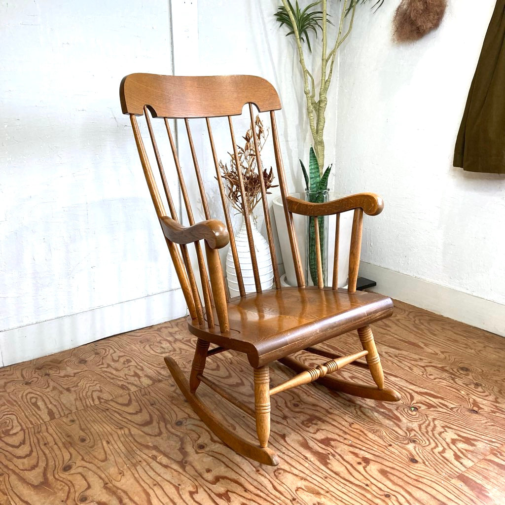 vintage 飛騨 KMK ロッキングチェア 木製 椅子 穂高-