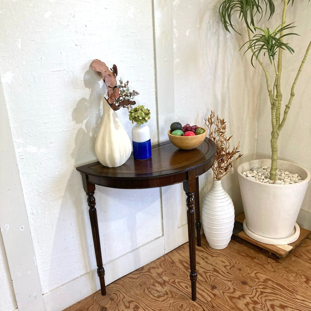 ガラスコンソールテーブル　サイド　飾り台　花台　ガラス　アンティーク　洋風机・テーブル