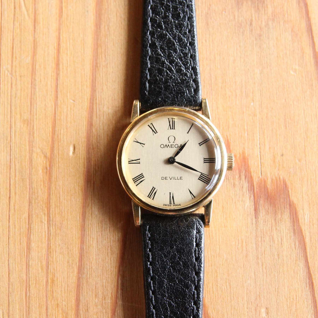 他にもたくさん出品しています特別価格 腕時計　オメガ　デビル　手巻　レディース　　金黒　ヴィンテージ