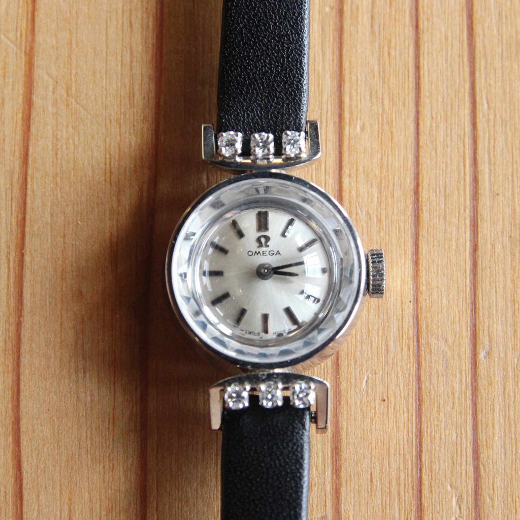 オメガ OMEGA カットガラス 6Pダイヤ 【19】 アンティーク腕時計 ...