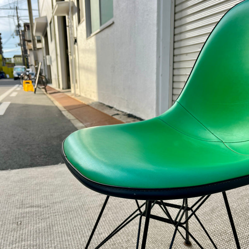 ハーマンミラー /  Herman Miller サイドシェルチェア 2nd グリーン ナウガレザー エッフェルベース チャールズ＆レイ・イームズ ヴィンテージ