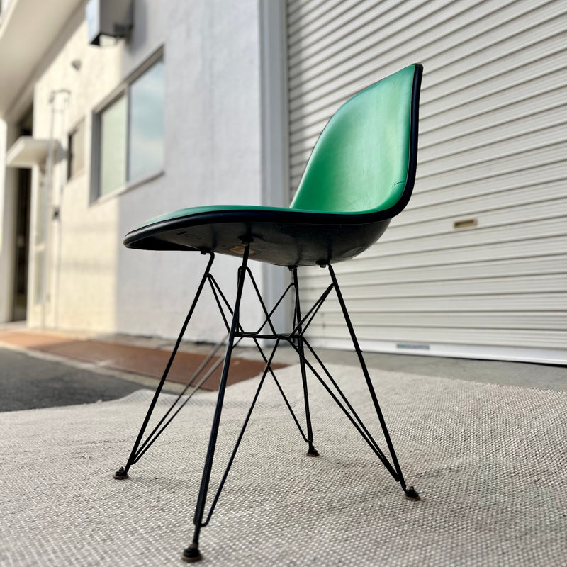 ハーマンミラー /  Herman Miller サイドシェルチェア 2nd グリーン ナウガレザー エッフェルベース チャールズ＆レイ・イームズ ヴィンテージ