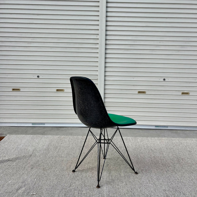 ハーマンミラー /  Herman Miller サイドシェルチェア 2nd グリーン ナウガレザー エッフェルベース チャールズ＆レイ・イームズ ヴィンテージ