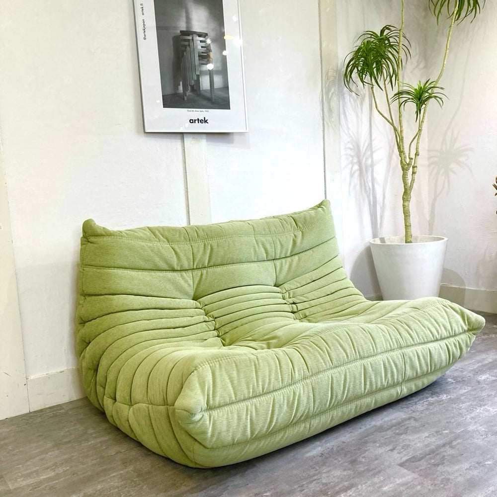 リーン・ロゼ / ligne roset トーゴ 2Pソファ 2人掛け グリーン 中古 2P 床座 – RESTYLE