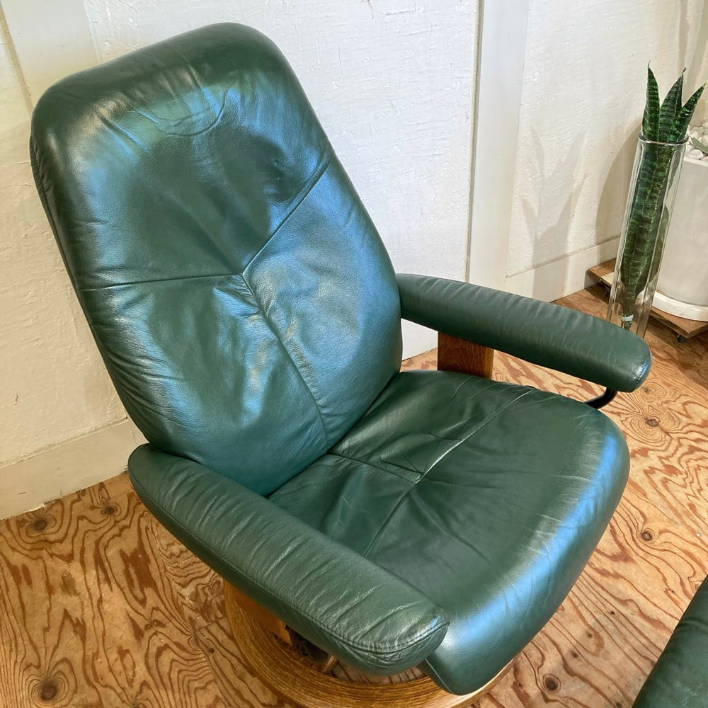 エコーネス EKORNES ストレスレスチェア コンサル Stressless Consul オットマン Sサイズ 本革張り グリーン 中古 –  RESTYLE