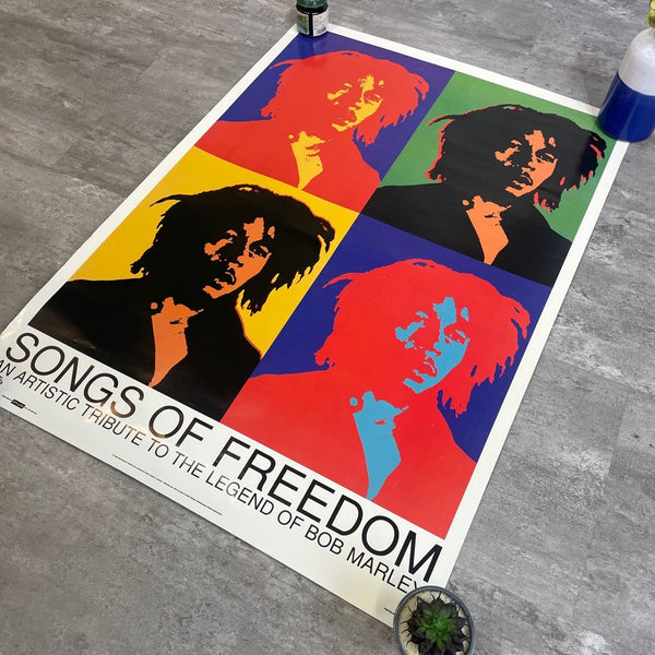 ボブマーリー 「SONGS OF FREEDOM」ポスター ヴィンテージ  64×90 枠無し  ポスターのみ