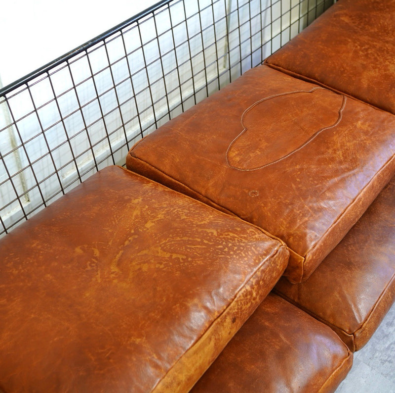 ハチカグ HACHI KAGU 3人掛け ソファ WI 3P SOFA 牛革 ８デザインオリジナルソファ 中古 ブラウン インダストリアル –  RESTYLE