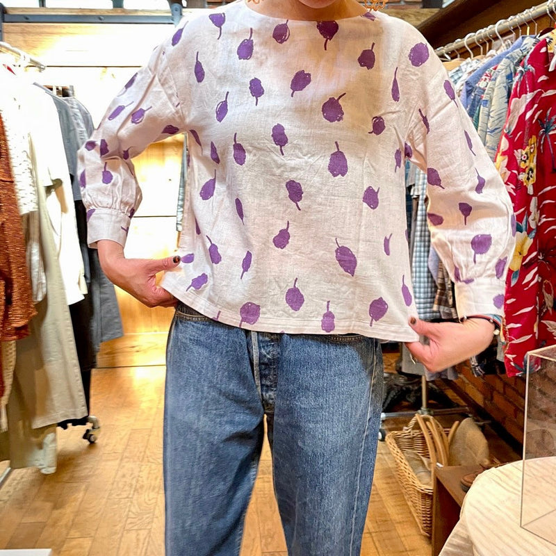 【古着】アトリエナルセ / atelier naruse  コットンフラックス カモミールプルオーバー / chamomile  pullover  ブラウス カットソー