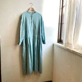 【古着】アトリエナルセ / atelier naruse  リネンシャツギャザーワンピース / shirt gather one-piece  アクアブルー / aqua blue