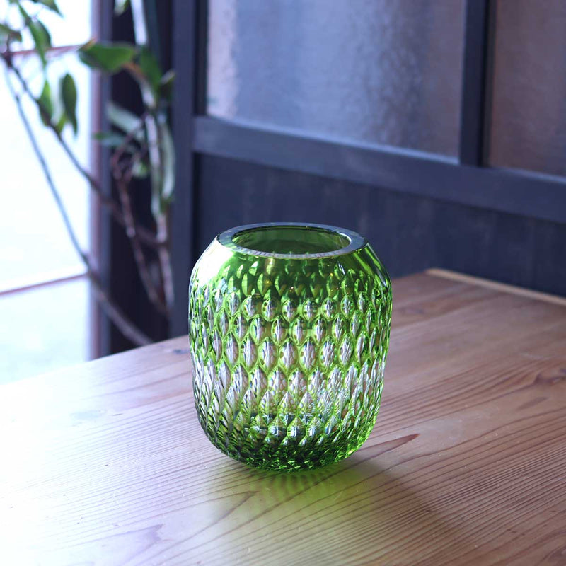 SAINT LOUIS  サンルイ フラワーベース 花瓶 クリスタル グリーン主な素材ガラス
