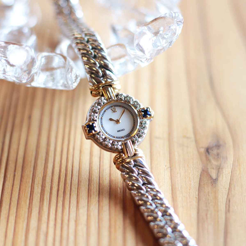 セイコーSEIKO QUARTZ EXCELINE 14K腕時計 - ファッション小物