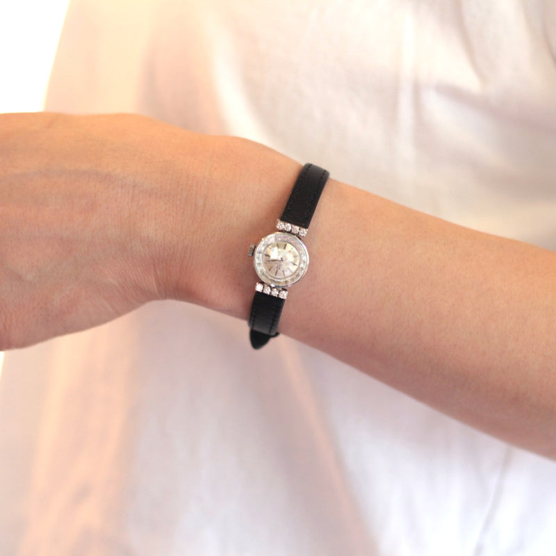 オメガ OMEGA 腕時計 カットガラス 8Pダイヤ アンティーク時計 