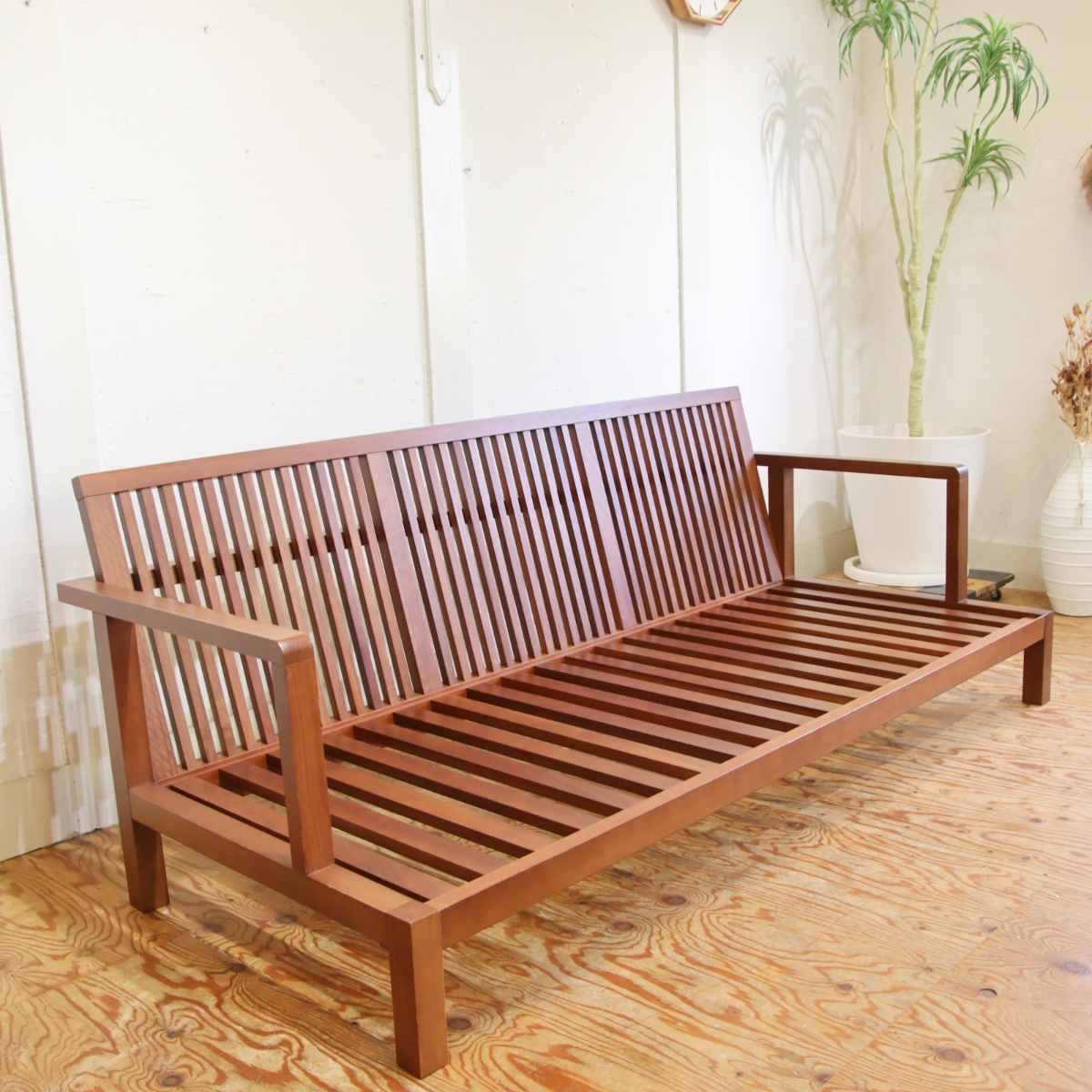 フランネルソファ / FLANNEL SOFA ストランド / STRAND 3人掛けソファ 3Pソファ グリーン 木製 中古 – RESTYLE