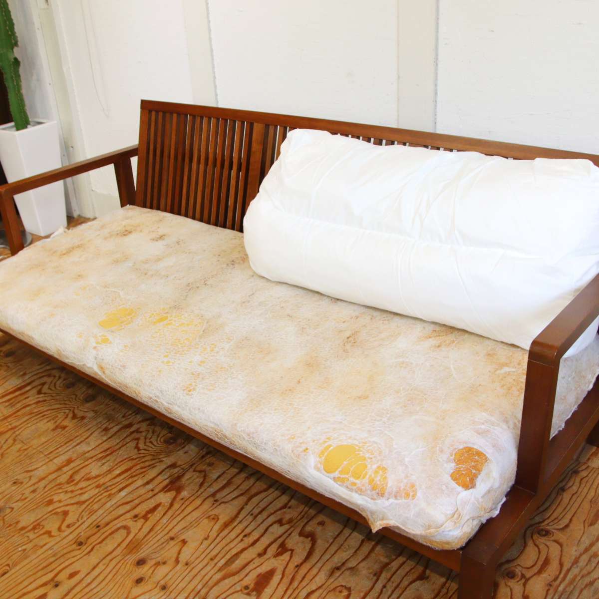 フランネルソファ / FLANNEL SOFA ストランド / STRAND 3人掛けソファ 3Pソファ グリーン 木製 中古 – RESTYLE