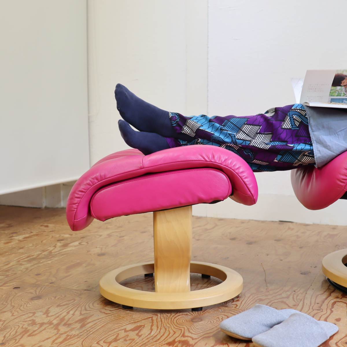 エコーネス / EKORNES ボイジャー ストレスレスチェア＆オットマン Stressless ピンク リクライニングチェア ソファ 中古 –  RESTYLE