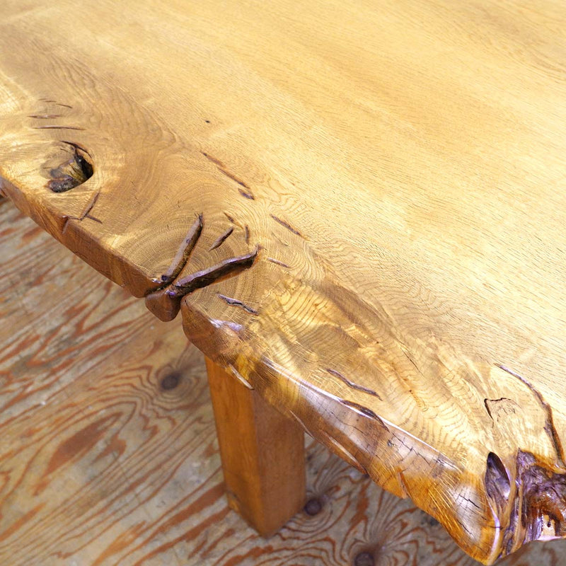 一枚板 テーブル ナラ材 ダイニングテーブル 中古 耳 天然木 オイル 