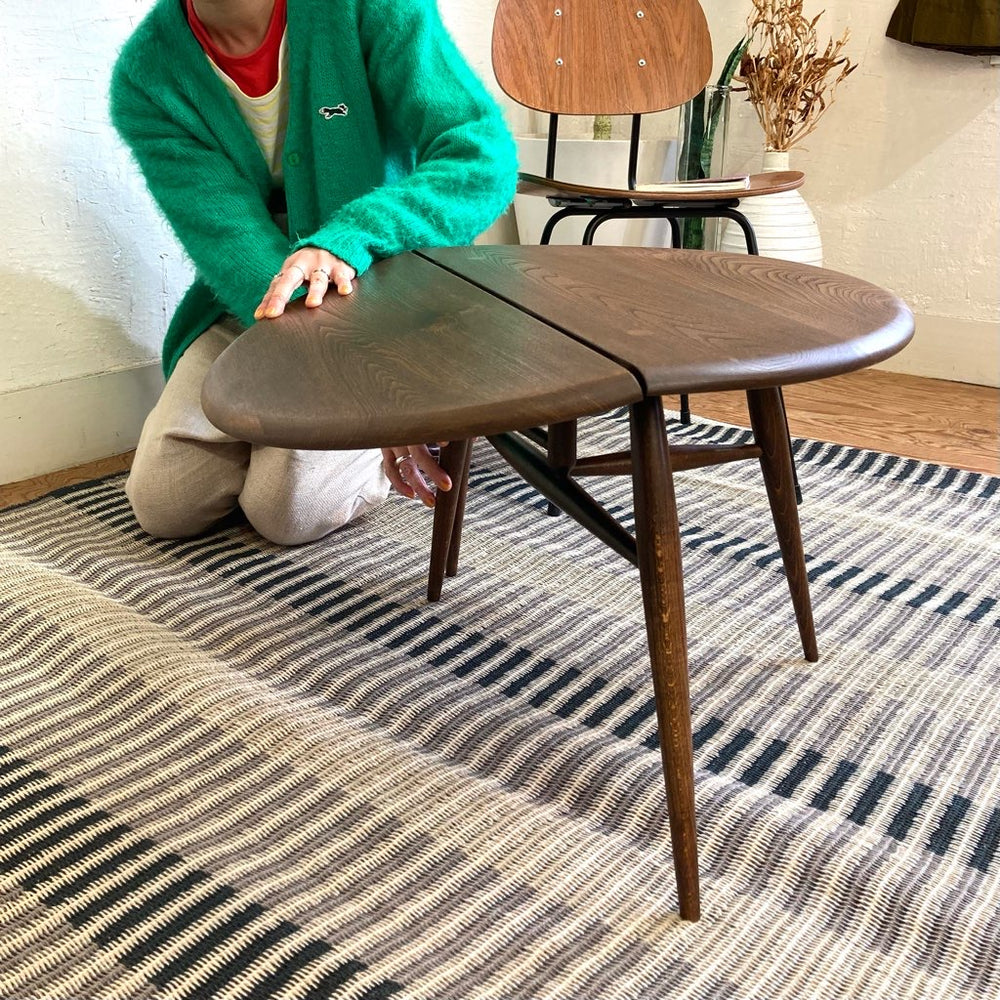 アーコール / ERCOL ローテーブル サイドテーブル ドロップリーフ ヴィンテージ 中古 ラウンドテーブル 折りたたみ 小さい 円 古道具 –  RESTYLE