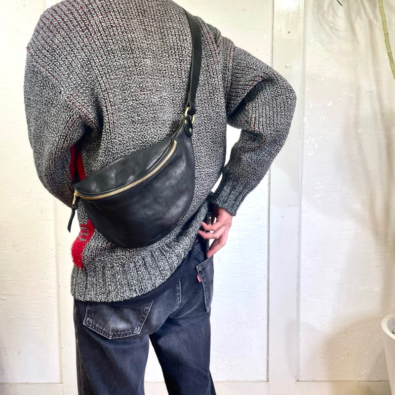 スロウ SLOW ルボーノ rubono ファニーパック ウエストポーチ 斜め掛け 本革 ブラック 日本製 中古 鞄 バッグ – RESTYLE